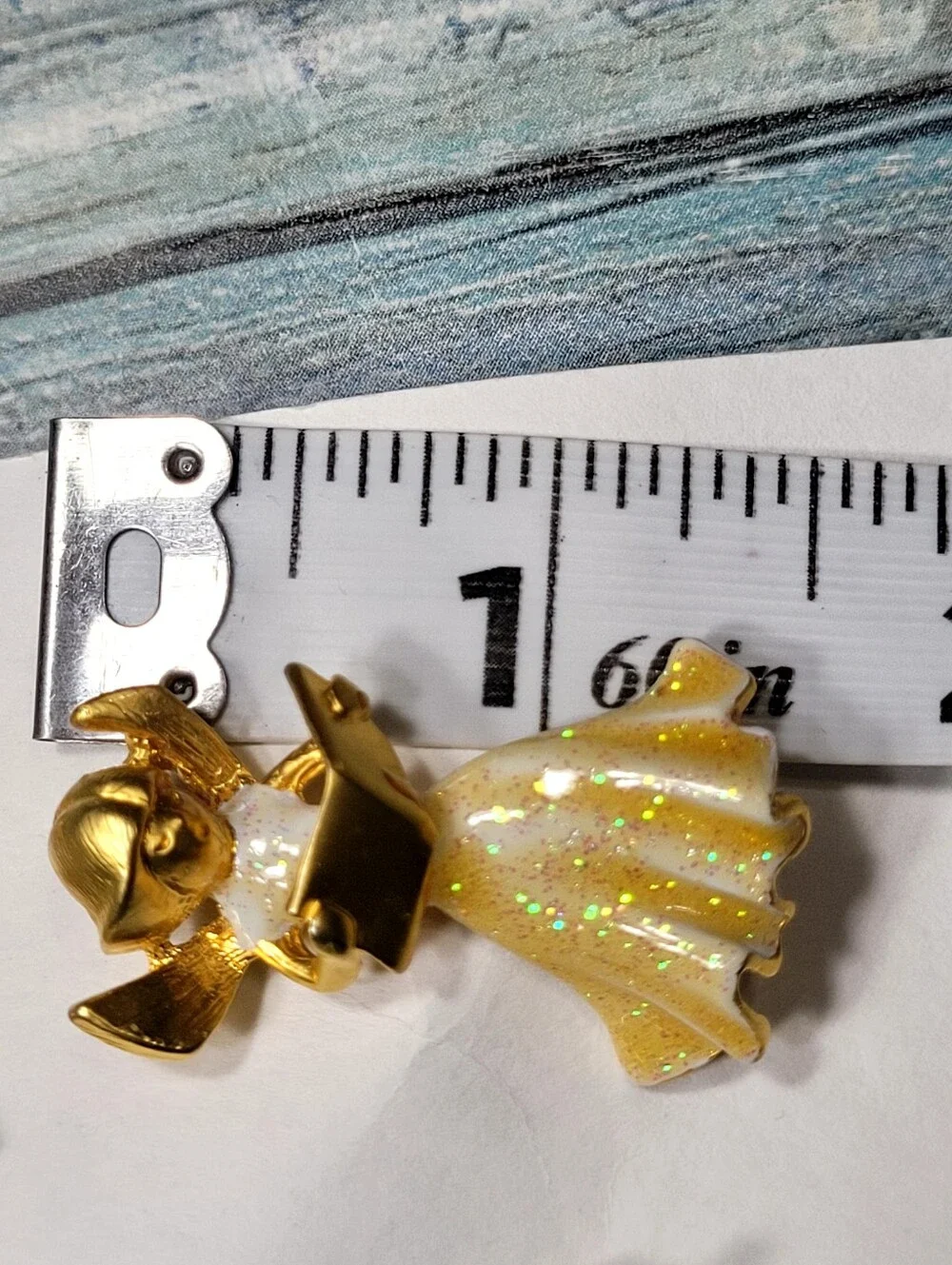 Gold Tone Angel and Cherub Jewelry Pin & Brooch - Sparkle Angel Pendant